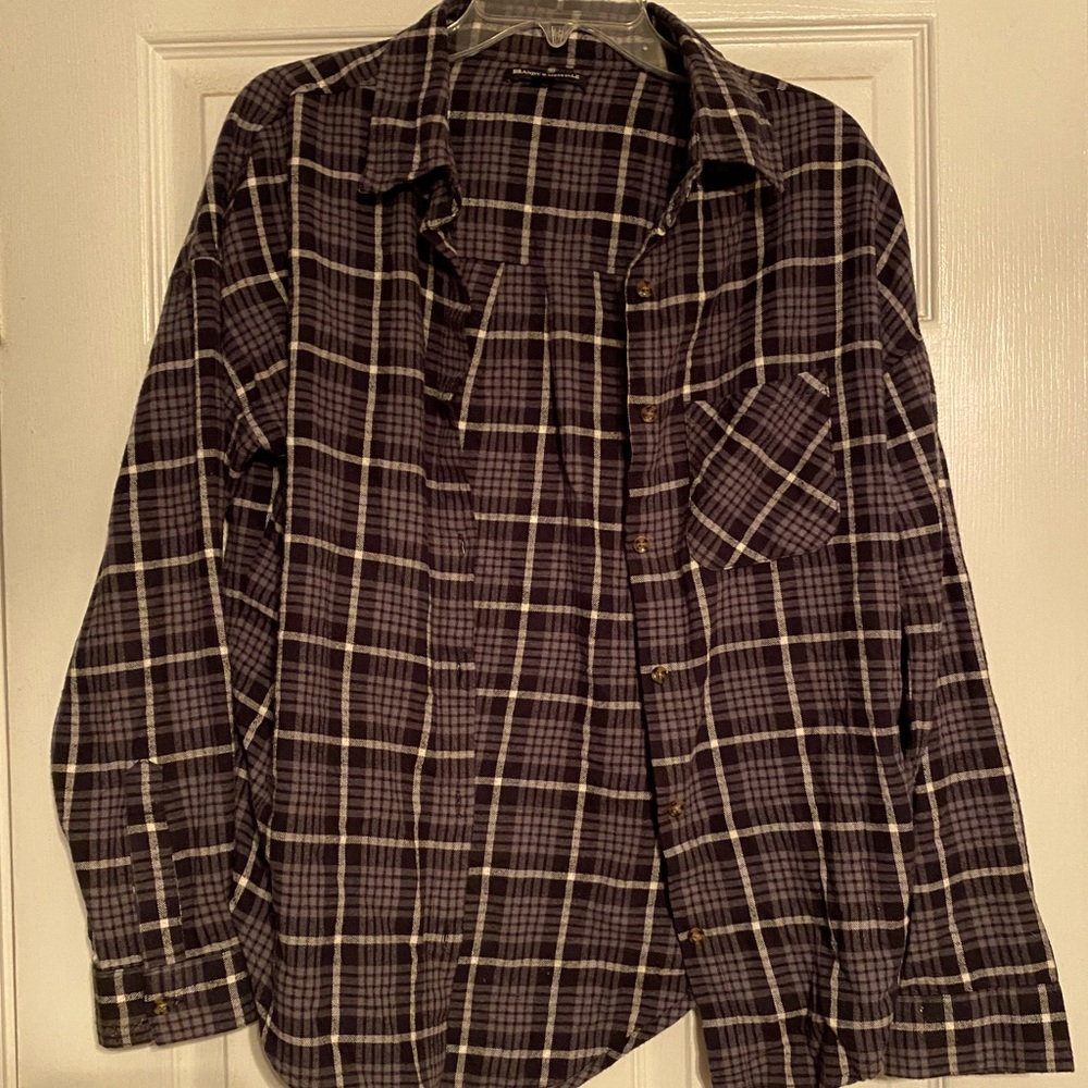Plaid long sleeve button down